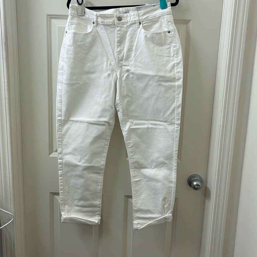 LOFT white girlfriend jeans